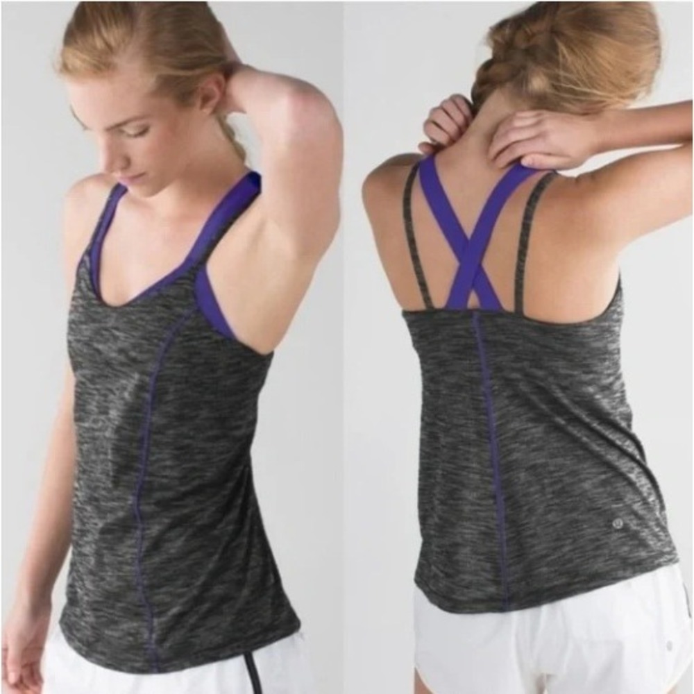Lululemon Run for Gold Tank‎ Top Built-In Bra Activewear Size 8